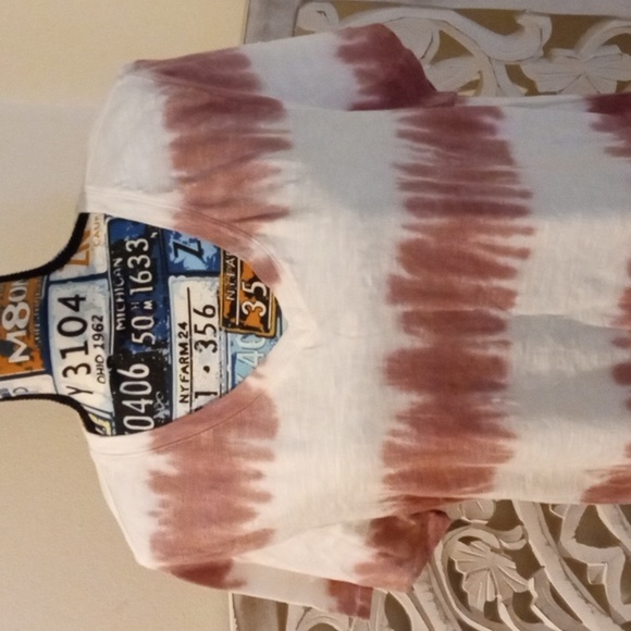 OLD NAVY MUTED PINK & WHITE TYE DYE Style Comfy T-shirt 👕 SZ XL - Picture 4 of 12